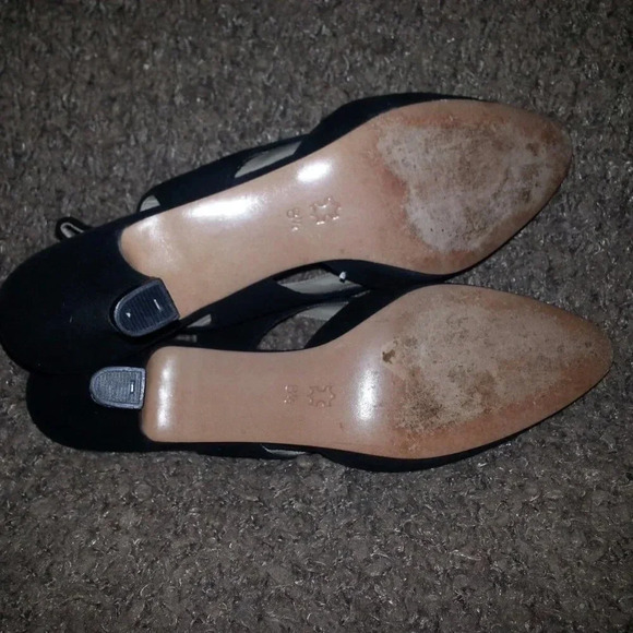 BALLY ENGLAND-Black Suede Slingback Sandals with Cut-Out Detail-8.5AA-Excellent - Picture 7 of 7